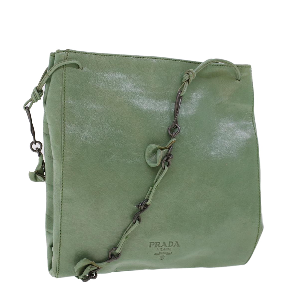 Prada Green Small Leather Shoulder Bag